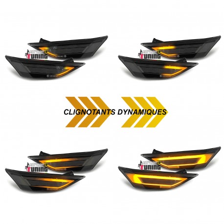 REPETITEURS NOIRS CLIGNOTANTS LEDS DYNAMIQUES PORSCHE 911 991 BOXTER 981 (05757)
