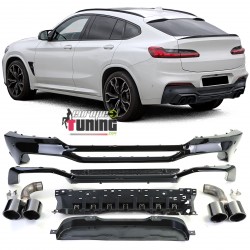 DIFFUSEUR SPORT PERFORMANCE AVEC 2 SORTIES NOIRES - BMW X4 G02 PACK M 2018-2021 (05783)