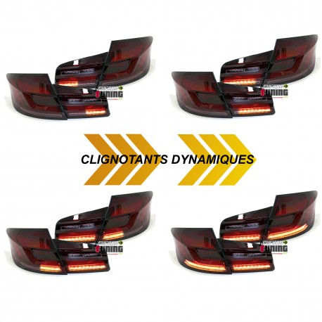 FEUX ROUGES NOIRS AVEC CLIGNOTANTS SEQUENTIELS LED DYNAMIQUES BMW F10 SERIE 5 (05789)
