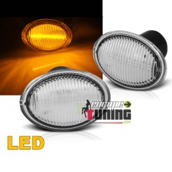 2 REPETITEURS CHROME CLIGNOTANTS LATERAUX LED FIAT 500 - FORD KA - LANCIA YPSILON (05796)