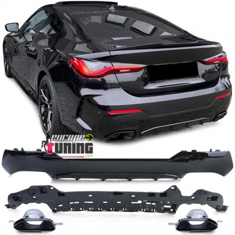 DIFFUSEUR SPORT STYLE M440 AVEC SORTIES NOIRES BMW SERIE 4 G22 G23 420 430 (05806)