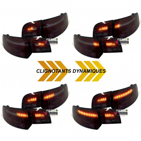 FEUX ROUGES FUMES A CLIGNOTANTS SEQUENTIELS LED AUDI A3 8P SPORTBACK 2003-2008 (05813)