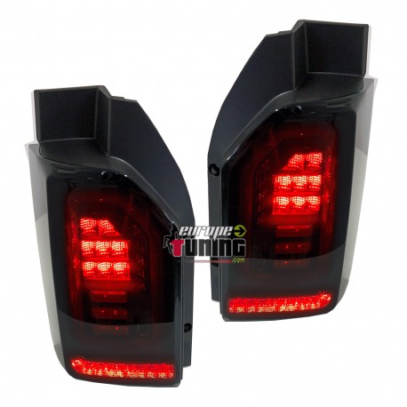 FEUX ROUGES NOIRS CELIS A LEDS DYNAMIQUES POUR VW T6 A HAYON / PORTE RABATTABLE (04898)