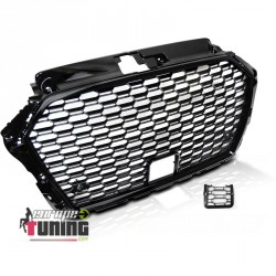 CALANDRE SPORT NOIRE GRILLE NID D ABEILLE LIGNE RS3 AUDI A3 8V 2016-2020 PH2 AVEC CACHE (05827)