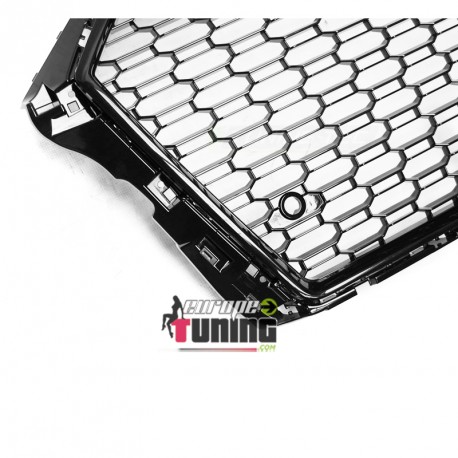 CALANDRE SPORT NOIRE GRILLE NID D ABEILLE LIGNE RS3 AUDI A3 8V 2016-2020 PH2 AVEC CACHE (05827)