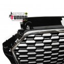 CALANDRE SPORT NOIRE ET CHROME GRILLE NID D ABEILLE LIGNE RS3 AUDI A3 8V 2016-2020 PH2 (05828)