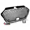 CALANDRE SPORT NOIRE ET CHROME GRILLE NID D ABEILLE LIGNE RS3 AUDI A3 8V 2016-2020 PH2 (05828)