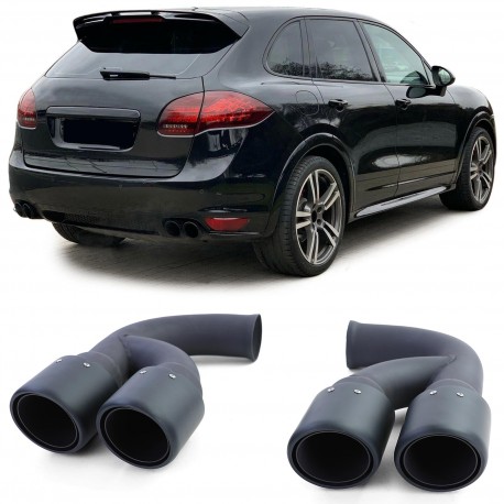 DOUBLES SORTIES ECHAPPEMENT SPORT GTS NOIRES PORSCHE CAYENNE TYPE 92A (05865)