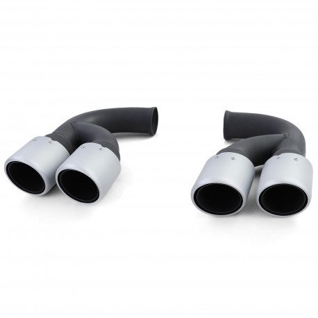 DOUBLES SORTIES ECHAPPEMENT SPORT GTS ARGENT MAT PORSCHE CAYENNE TYPE 92A (05866)