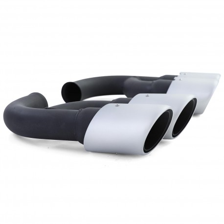 DOUBLES SORTIES ECHAPPEMENT SPORT GTS ARGENT MAT PORSCHE CAYENNE TYPE 92A (05866)