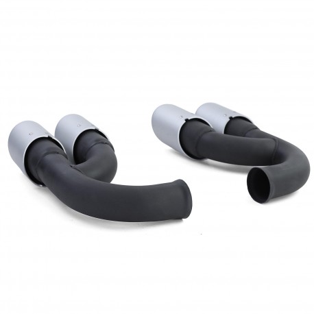 DOUBLES SORTIES ECHAPPEMENT SPORT GTS ARGENT MAT PORSCHE CAYENNE TYPE 92A (05866)