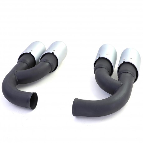 DOUBLES SORTIES ECHAPPEMENT SPORT GTS ARGENT MAT PORSCHE CAYENNE TYPE 92A (05866)