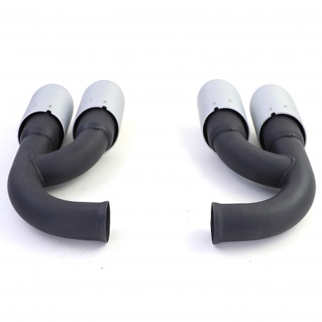 DOUBLES SORTIES ECHAPPEMENT SPORT GTS ARGENT MAT PORSCHE CAYENNE TYPE 92A (05866)