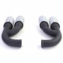 DOUBLES SORTIES ECHAPPEMENT SPORT GTS ARGENT MAT PORSCHE CAYENNE TYPE 92A (05866)