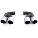 DOUBLES SORTIES ECHAPPEMENT SPORT GTS ARGENT MAT PORSCHE CAYENNE TYPE 92A (05866)