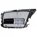 CALANDRE NOIRE BRILLANTE SPORT LOOK RS3 AUDI A3 8P2 AVEC PDC 2008-2012 (05873)