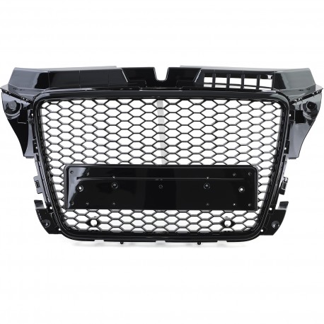 CALANDRE NOIRE BRILLANTE SPORT LOOK RS3 AUDI A3 8P2 AVEC PDC 2008-2012 (05873)