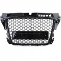 CALANDRE NOIRE BRILLANTE SPORT LOOK RS3 AUDI A3 8P2 AVEC PDC 2008-2012 (05873)
