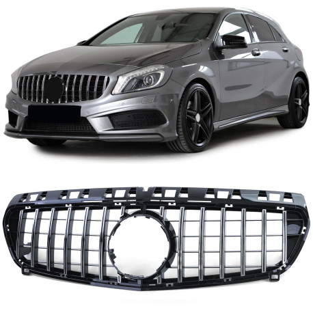 CALANDRE LIGNE AMG GT R NOIR ET CHROME POUR MERCEDES CLASSE A W176 2012-2015 PH1 (05176)