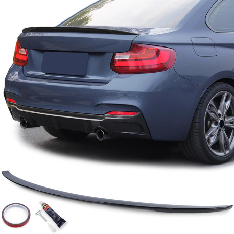 BECQUET SPOILER ARRIERE NOIR BRILLANT SPORT BMW SERIE 2 TYPE F22 F23 (05898)