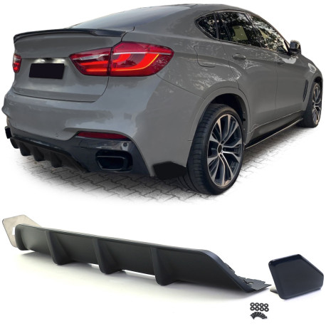 DIFFUSEUR SPORT PERFORMANCE NOIR MAT POUR BMW X6 F16 PACK M 2014-2019 (05901)