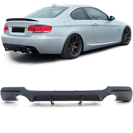 DIFFUSEUR DOUBLE SORTIE NOIR MAT BMW SERIE 3 E92 E93  (05935)