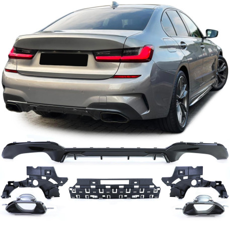 DIFFUSEUR SPORT NOIR BRILLANT POUR BMW SERIE 3 G20 LOOK 340 (05956)