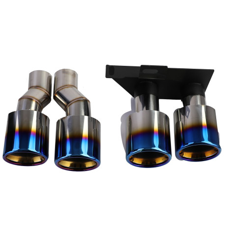4 SORTIES ECHAPPEMENT DUPLEX SPORT CHROME BMW SERIE 5 F10 F11 F12 F13 (05428)