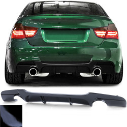 DIFFUSEUR SPORT DOUBLE SORTIE NOIR BRILLANT BMW SERIE 3 E90 E91 AVEC PARECHOCS M (05984)
