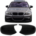 COQUES DE RETROVISEURS NOIRES BRILLANTES LIGNE PACK M POUR BMW SERIE 3 LCI E90 E91 E92 E93  (06004)