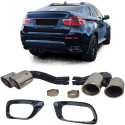 2 SORTIES ECHAPPEMENT NOIR SPORT DESIGN PACK M POUR BMW X6 E71 (05410)