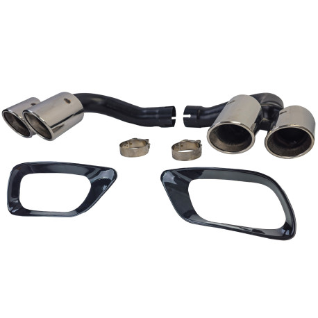 2 SORTIES ECHAPPEMENT NOIR SPORT DESIGN PACK M POUR BMW X6 E71 (05410)