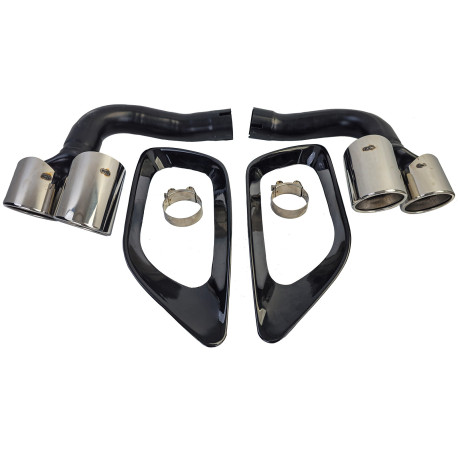 2 SORTIES ECHAPPEMENT NOIR SPORT DESIGN PACK M POUR BMW X6 E71 (05410)