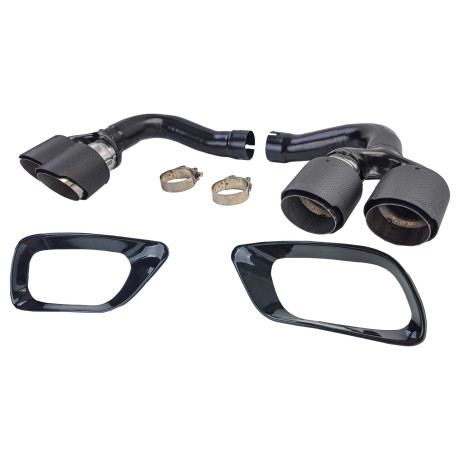 2 DOUBLES SORTIES ECHAPPEMENT ACIER ET CARBONE SPORT PACK M POUR BMW X6 E71 30d 40d (06019)