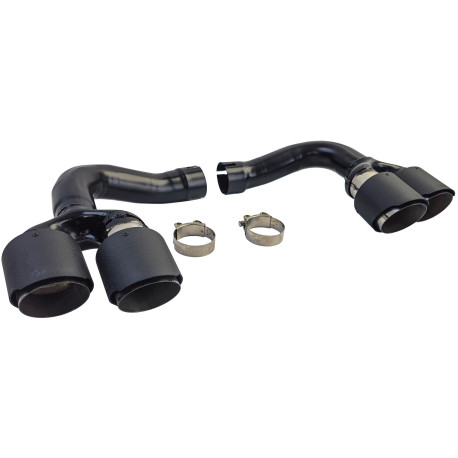 2 DOUBLES SORTIES ECHAPPEMENT ACIER ET CARBONE SPORT PACK M POUR BMW X6 E71 30d 40d (06019)