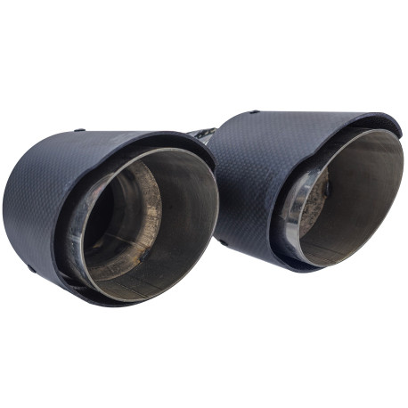 2 DOUBLES SORTIES ECHAPPEMENT ACIER ET CARBONE SPORT PACK M POUR BMW X6 E71 30d 40d (06019)