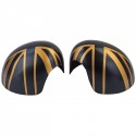 COUVRES COQUES RETROVISEURS NOIR ET OR MINI COOPER F54 F55 F56 F57 13-18 (06021)
