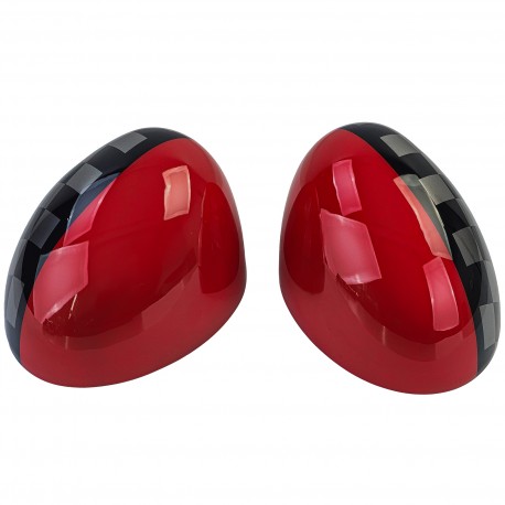 COUVRES COQUES RETROVISEURS NOIR ROUGE ROUGE MINI COOPER F54 F55 F56 F57 13-18 (06025)