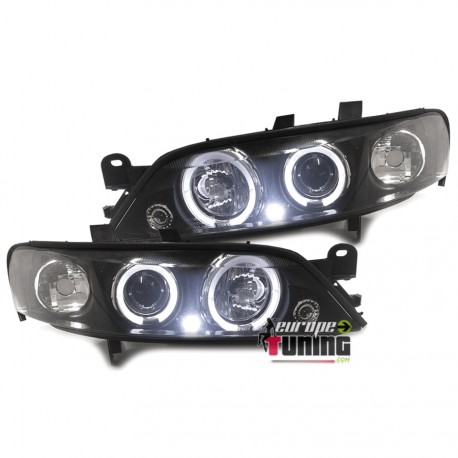PHARES FEUX AVANTS ANGEL EYES LED NOIR OPEL VECTRA B 1999-2002 PH2 (02874)