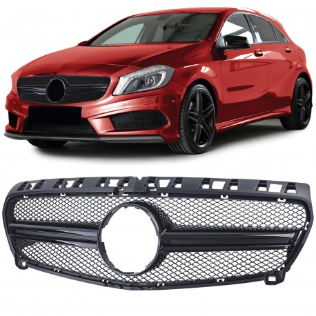 CALANDRE LIGNE A45 AMG NOIRE POUR MERCEDES CLASSE A W176 2015-2018 PH2 (05179)