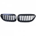 GRILLES CALANDRES SPORT NOIR BRILLANT DOUBLES LAMES BMW SERIE 6 E63 E64 (05127)