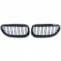 GRILLES CALANDRES SPORT NOIR BRILLANT DOUBLES LAMES BMW SERIE 6 E63 E64 (05127)