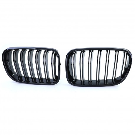 GRILLES CALANDRES SPORT NOIR BRILLANT DOUBLES LAMES BMW X3 F25 2010-2014 (05126)