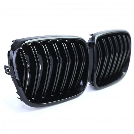 GRILLES CALANDRES SPORT NOIR BRILLANT DOUBLES LAMES BMW X3 F25 2010-2014 (05126)