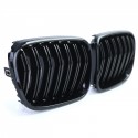 GRILLES CALANDRES SPORT NOIR BRILLANT DOUBLES LAMES BMW X3 F25 2010-2014 (05126)