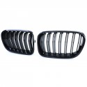 GRILLES CALANDRES SPORT NOIR BRILLANT DOUBLES LAMES BMW X3 F25 2010-2014 (05126)