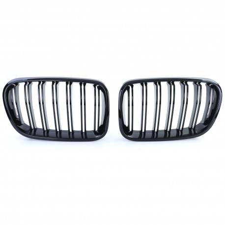 GRILLES CALANDRES SPORT NOIR BRILLANT DOUBLES LAMES BMW X3 F25 2010-2014 (05126)