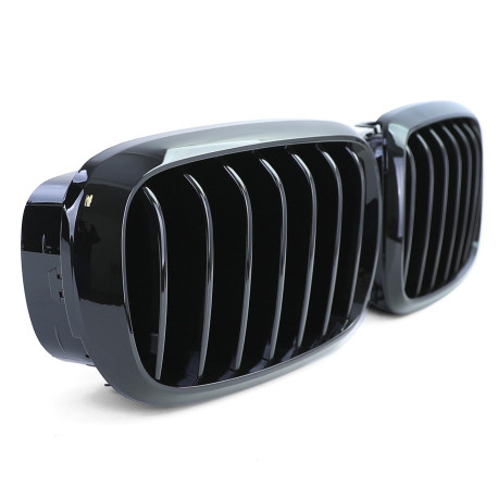 GRILLES CALANDRES SPORT NOIR BRILLANT PACK M-PFM BMW X5 F15 ET X6 F16 (05125)