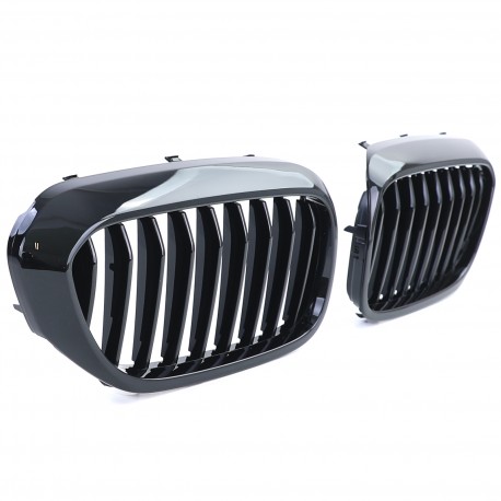 GRILLES CALANDRES SPORT NOIRES BRILLANTES PACK M-PFM BMW SERIE 5 G30 G31 F90 (05087)