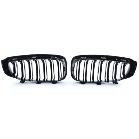 CALANDRES SPORT DOUBLES LAMES NOIR BRILLANT BMW SERIE 3 GT F34 GRAN TURISMO (05056)